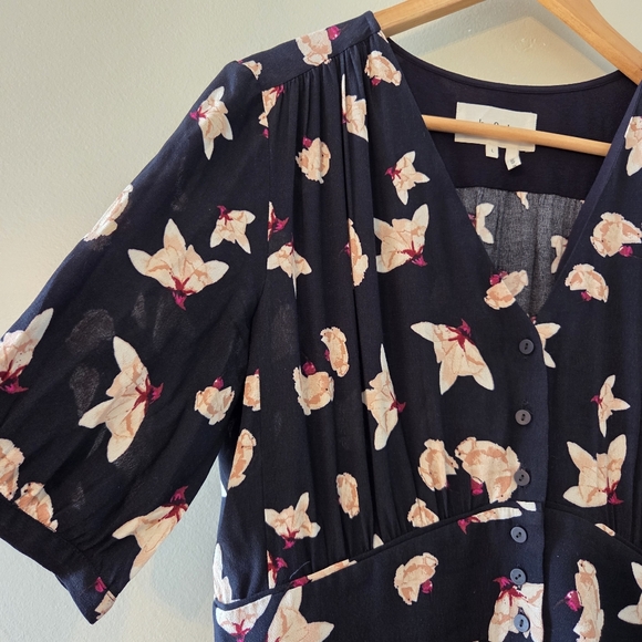 Ba&sh Kosma Short Flowing Floral Casual Boho Feminine Mini Dress Size Large - Picture 7 of 16